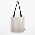 Mattress Ticking Narrow Striped Pattern in Dark Brown and White Tote Bag Gallery Image 2