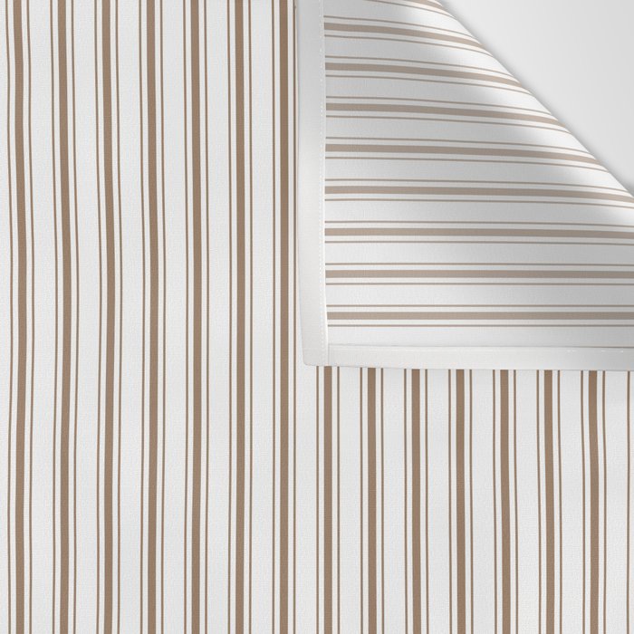 Mattress Ticking Narrow Striped Pattern in Dark Brown and White Wall Tapestry Gallery Image 3