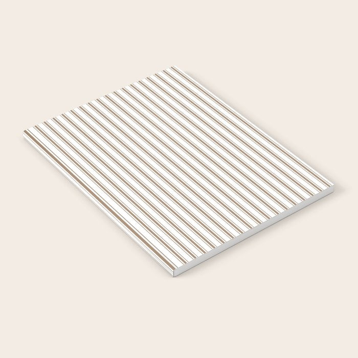 Mattress Ticking Narrow Striped Pattern in Dark Brown and White Notebook Gallery Image 2