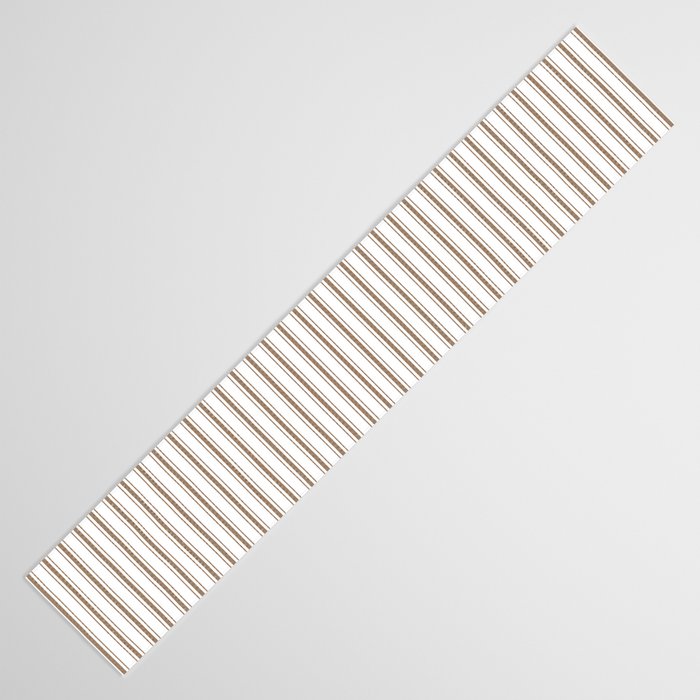Mattress Ticking Narrow Striped Pattern in Dark Brown and White Table Runner Gallery Image 3