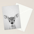 Baby Deer - Black & White Stationery Card Gallery Image 2