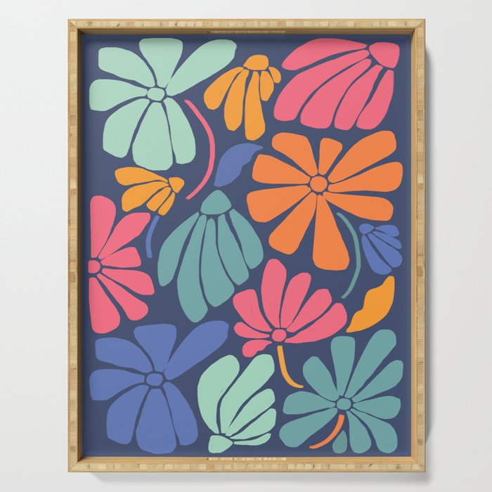 Superbloom - midnight  Serving Tray Gallery Image 1