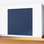 Retro Dark Flower Pattern in Modern Navy and Coral Wall Mural Gallery Image 2