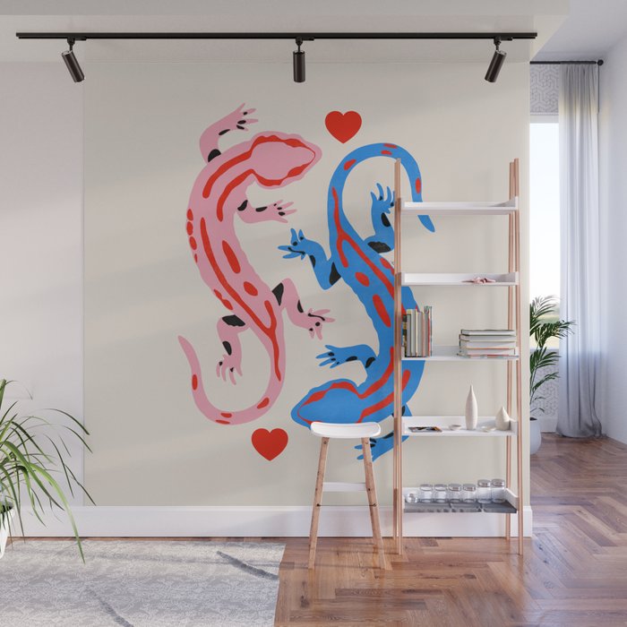 The lovers - salamanders Wall Mural Gallery Image 1