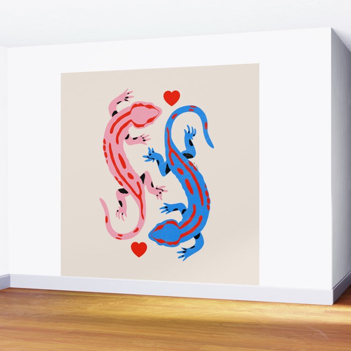 The lovers - salamanders Wall Mural Gallery Image 2