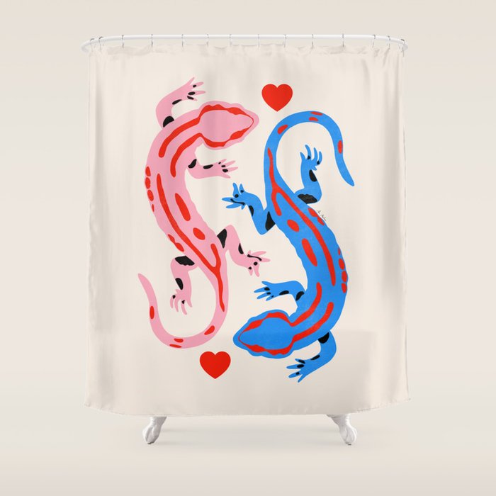 The lovers - salamanders Shower Curtain Gallery Image 1
