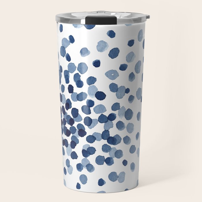 Explosion of Blue Confetti Travel Mug Gallery Image 1
