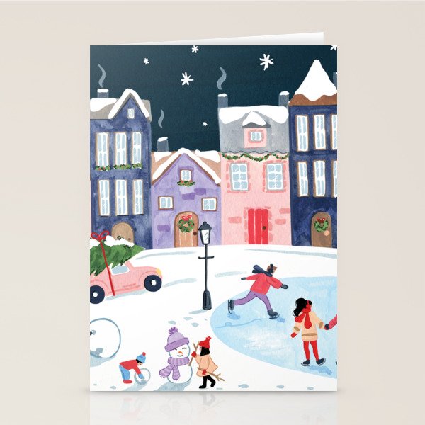 Christmas Village Stationery Card Gallery Image 2