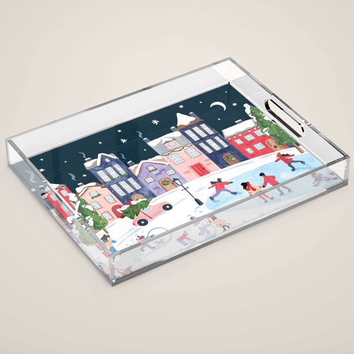 Christmas Village Acrylic Tray Gallery Image 1