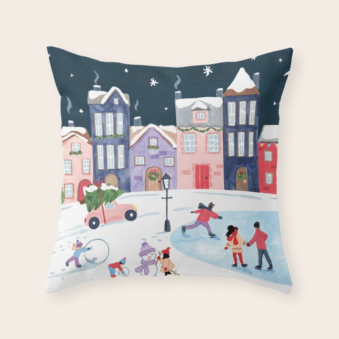 Christmas Village Throw Pillow Gallery Image 1