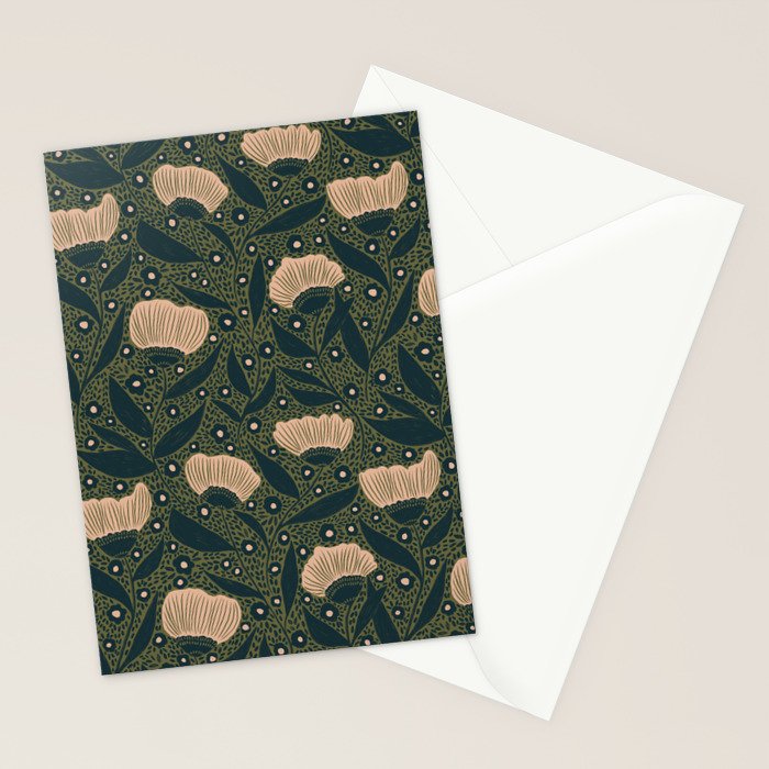 Pretty hand drawn floral pattern Stationery Card Gallery Image 2