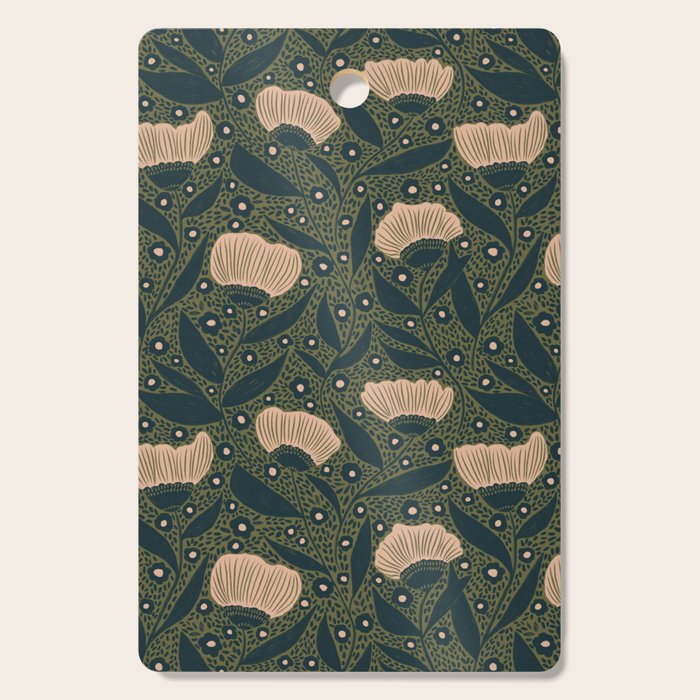 Pretty hand drawn floral pattern Cutting Board Gallery Image 1