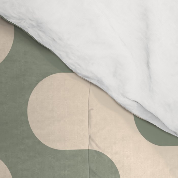 Retro Mid Century Modern Waves in Sage Green Comforter Gallery Image 4