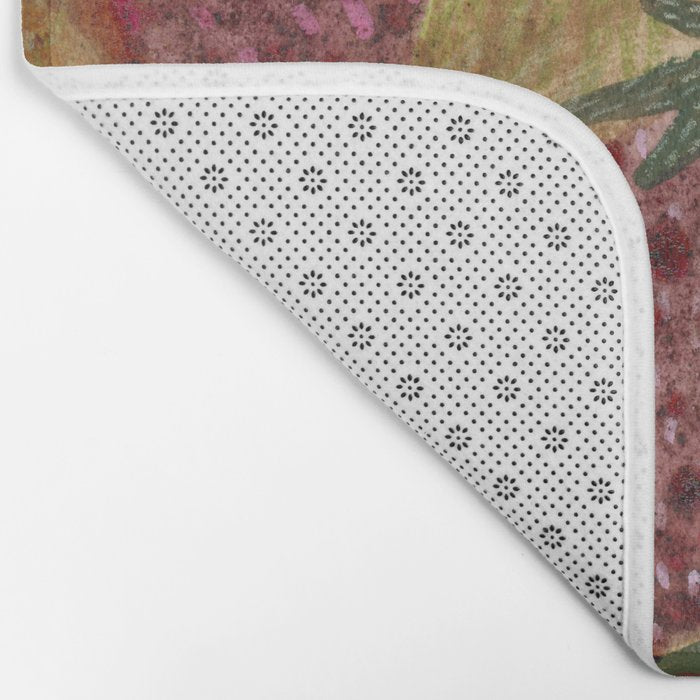 Strawberry Garden in Forest Green Bath Mat Gallery Image 2