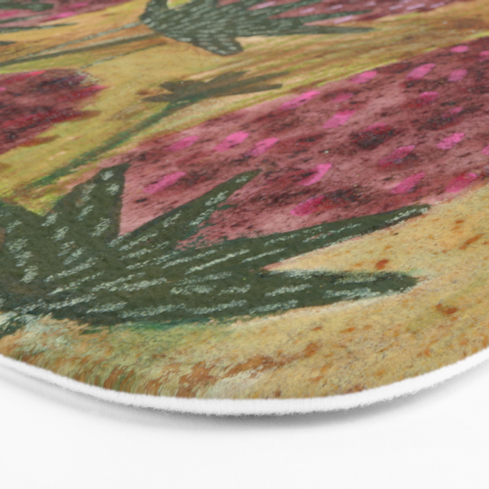 Strawberry Garden in Forest Green Bath Mat Gallery Image 3