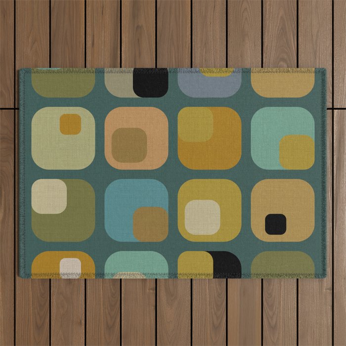 mid century modern geometric abstract pattern 23 Outdoor Rug Gallery Image 1