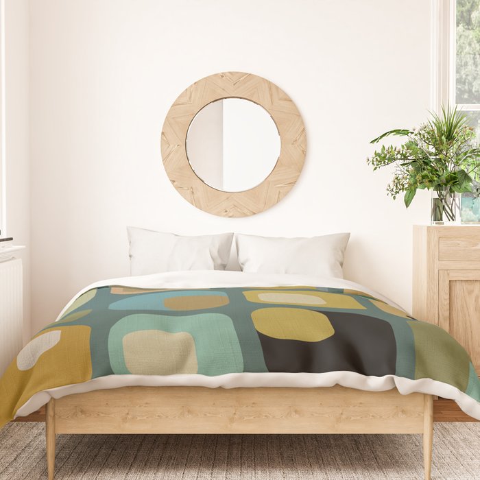 mid century modern geometric abstract pattern 23 Duvet Cover Gallery Image 3