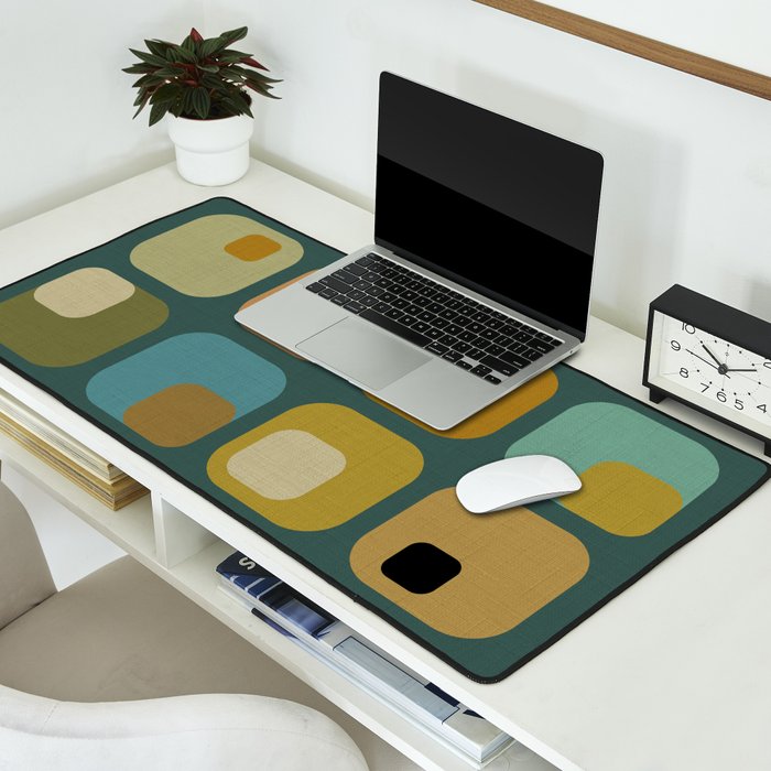mid century modern geometric abstract pattern 23 Desk Mat Gallery Image 2