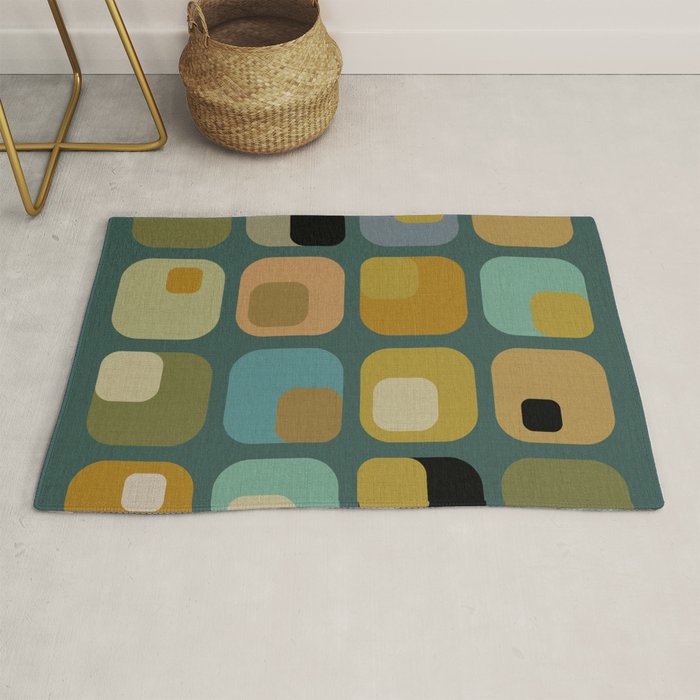 mid century modern geometric abstract pattern 23 Rug Gallery Image 1