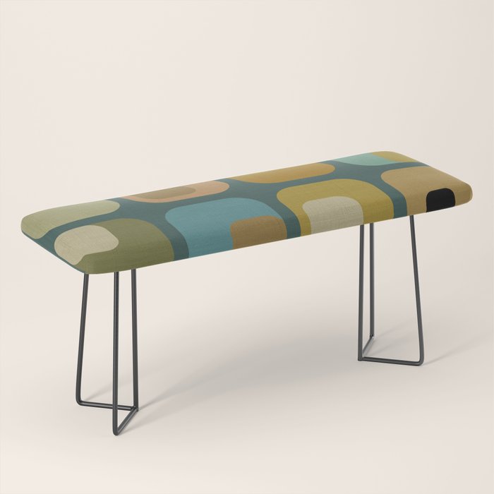 mid century modern geometric abstract pattern 23 Bench Gallery Image 1