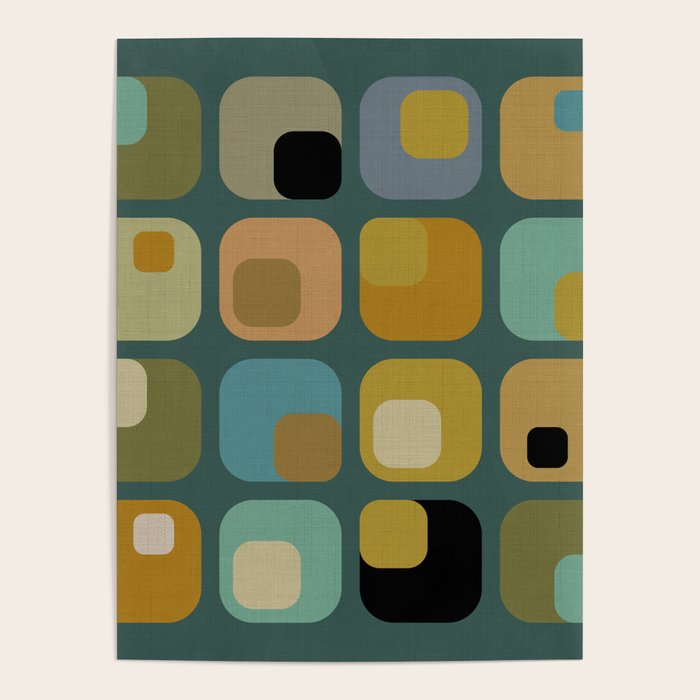 mid century modern geometric abstract pattern 23 Poster Gallery Image 1