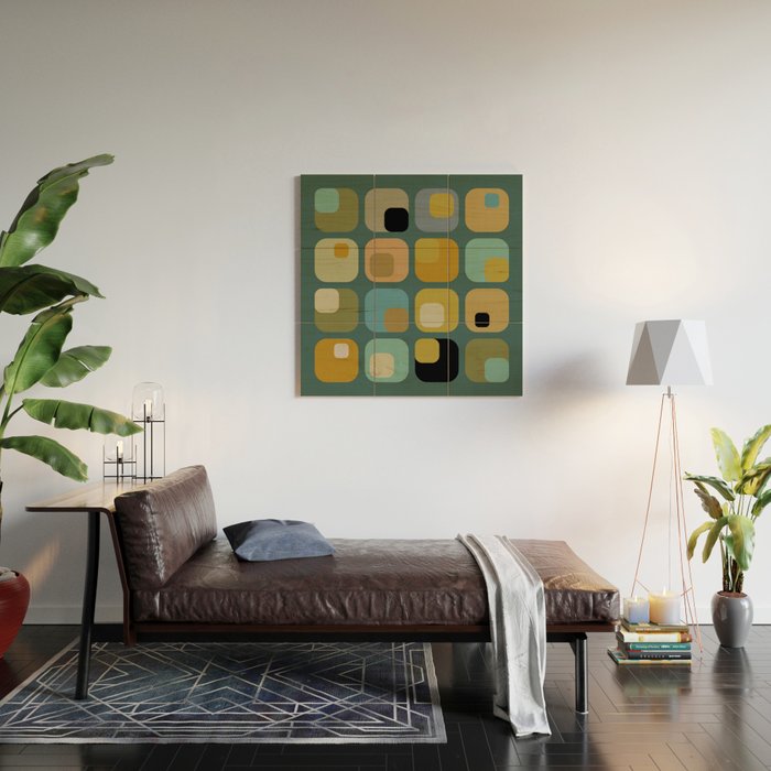 mid century modern geometric abstract pattern 23 Wood Wall Art Gallery Image 2