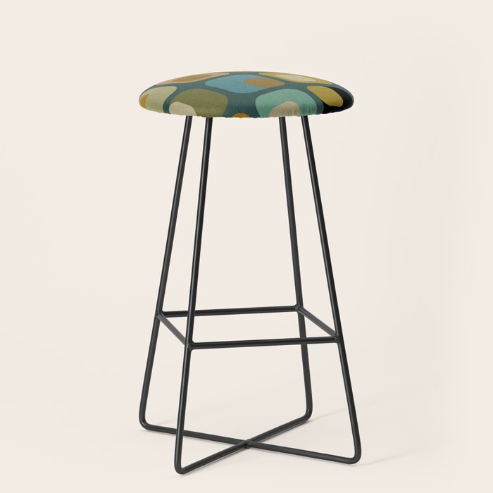 mid century modern geometric abstract pattern 23 Stool Gallery Image 1