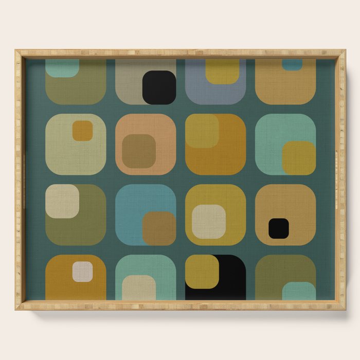 mid century modern geometric abstract pattern 23 Serving Tray Gallery Image 1