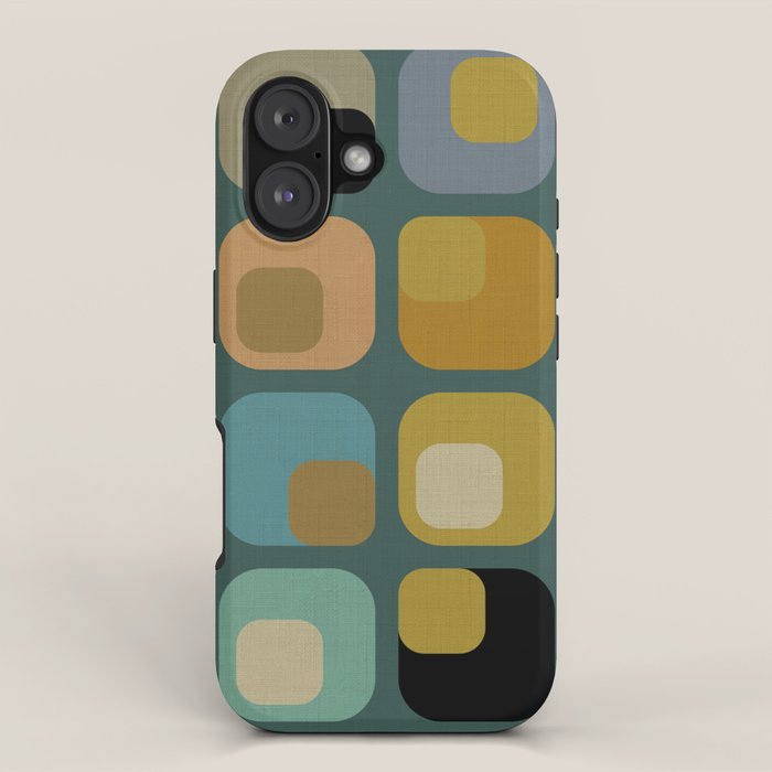 mid century modern geometric abstract pattern 23 iPhone Case Gallery Image 1