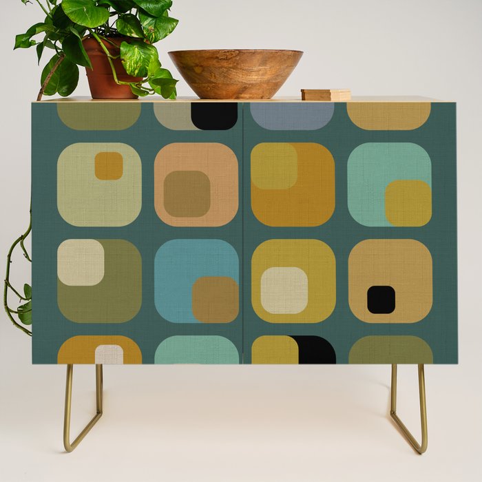 mid century modern geometric abstract pattern 23 Credenza Gallery Image 1