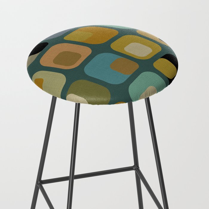 mid century modern geometric abstract pattern 23 Stool Gallery Image 2