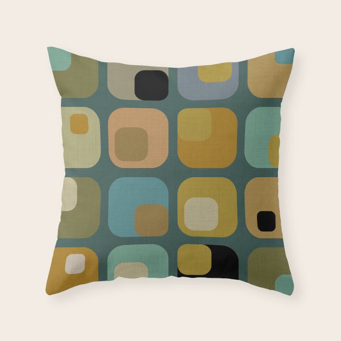 mid century modern geometric abstract pattern 23 Throw Pillow Gallery Image 6