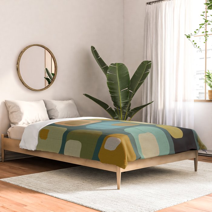mid century modern geometric abstract pattern 23 Comforter Gallery Image 2