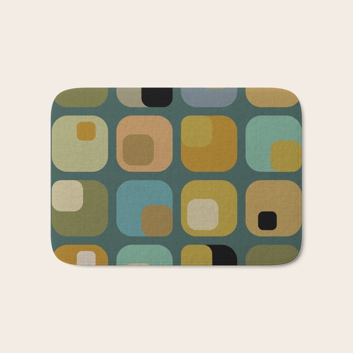 mid century modern geometric abstract pattern 23 Bath Mat Gallery Image 1