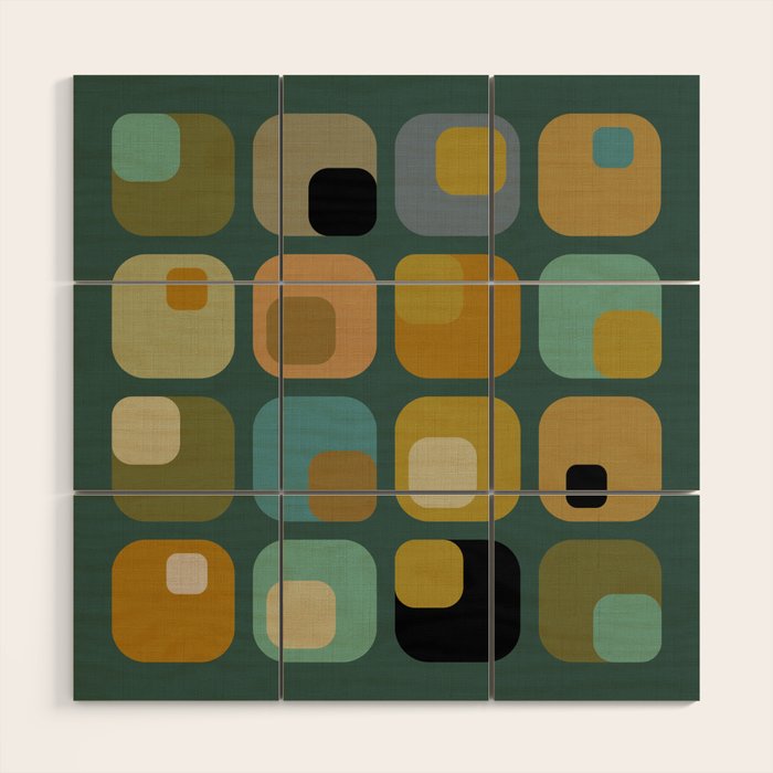 mid century modern geometric abstract pattern 23 Wood Wall Art Gallery Image 1