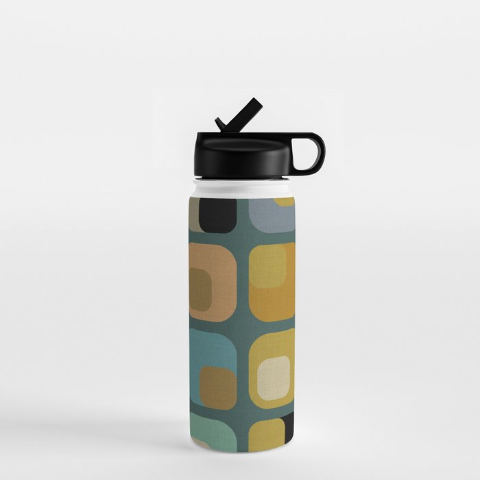 mid century modern geometric abstract pattern 23 Water Bottle Gallery Image 1
