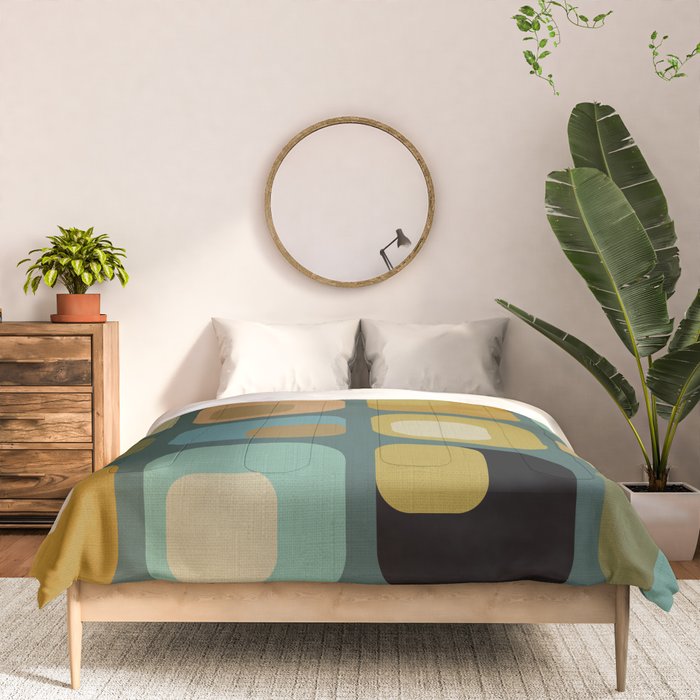 mid century modern geometric abstract pattern 23 Comforter Gallery Image 3
