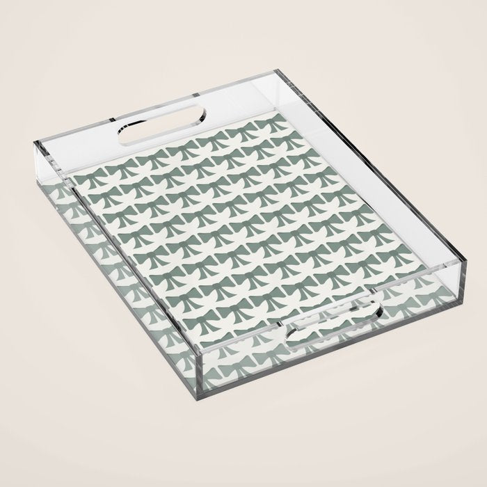 Vintage Bows II Green Acrylic Tray Gallery Image 1