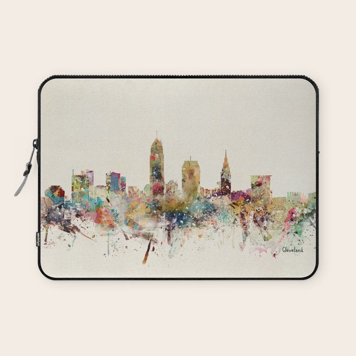 cleveland ohio skyline Laptop Sleeve Gallery Image 1