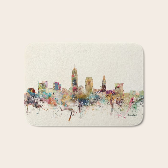 cleveland ohio skyline Bath Mat Gallery Image 1