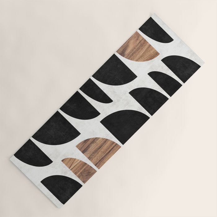 Mid-Century Modern Pattern No.7 - Concrete and Wood Yoga Mat Gallery Image 1