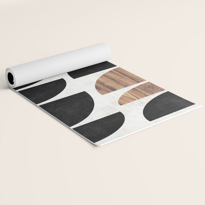 Mid-Century Modern Pattern No.7 - Concrete and Wood Yoga Mat Gallery Image 2