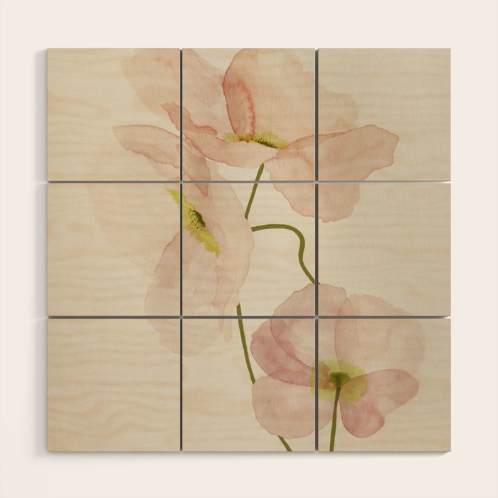 Silk Poppies Wood Wall Art Gallery Image 1
