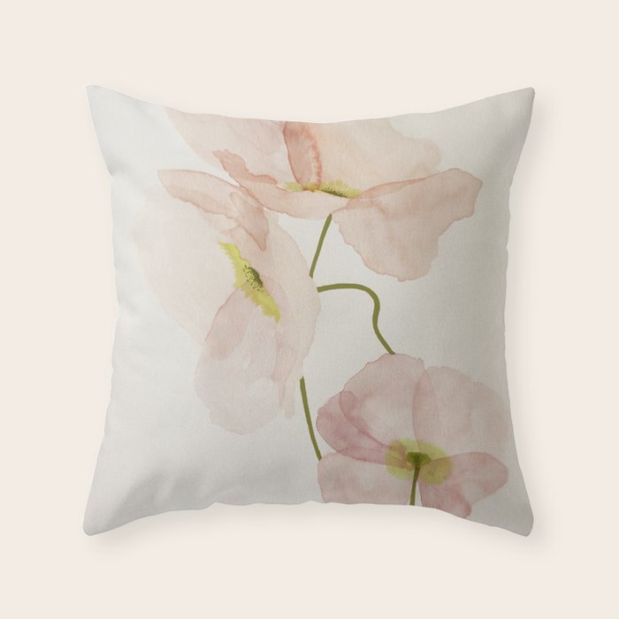 Silk Poppies Throw Pillow Gallery Image 1