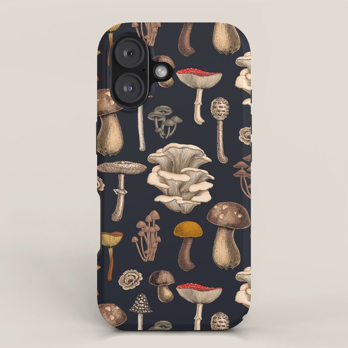 Wild Mushrooms  on graphite black iPhone Case Gallery Image 1