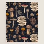 Wild Mushrooms  on graphite black Jigsaw Puzzle Gallery Image 1