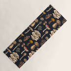Wild Mushrooms  on graphite black Yoga Mat Gallery Image 1