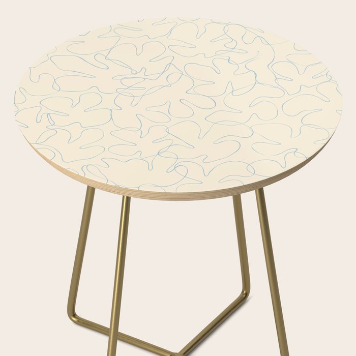 Abstract floral petal line art pattern Side Table Gallery Image 2