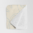 Abstract floral petal line art pattern Throw Blanket Gallery Image 3