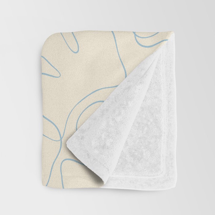 Abstract floral petal line art pattern Throw Blanket Gallery Image 3